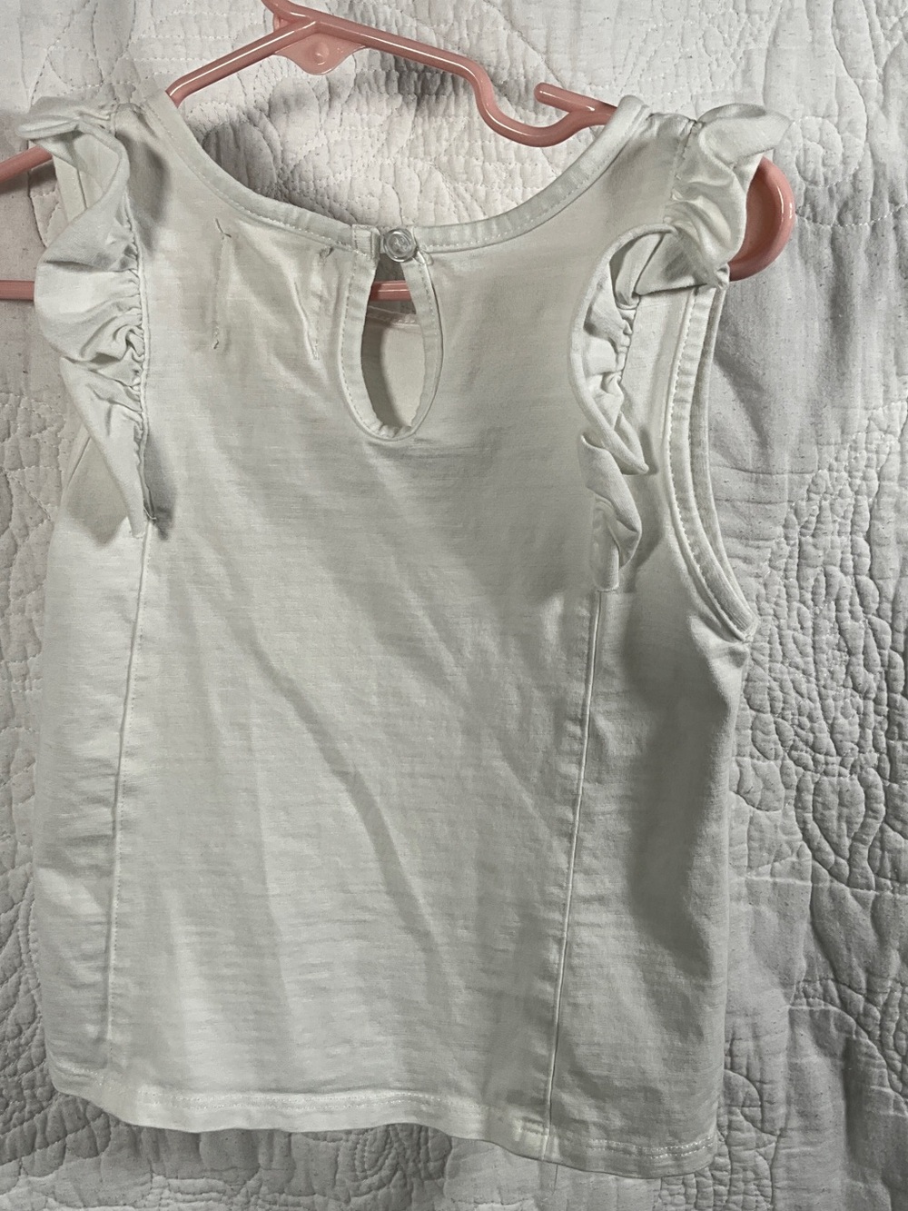 Girls' White Ruffle Tank Top - Picture 2 of 2